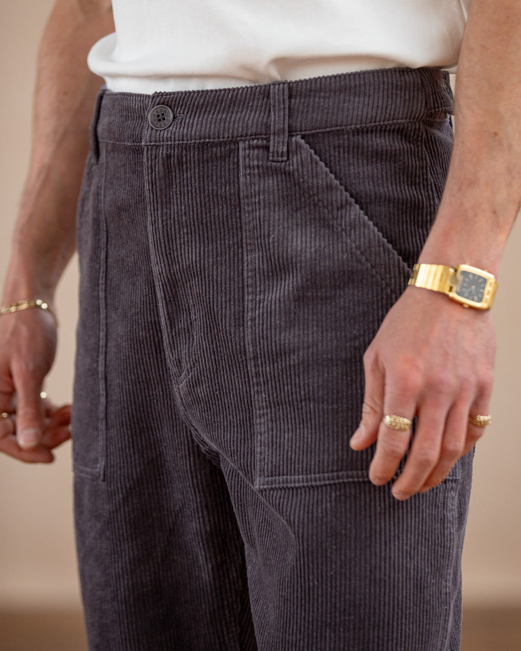 Cord Service Fatigue Pants - Slate Grey