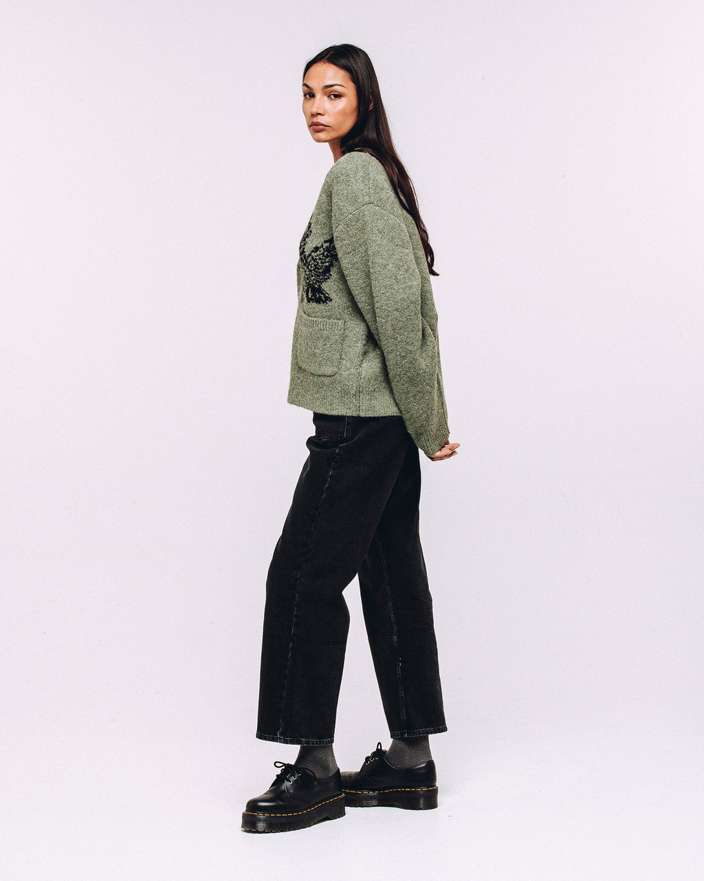 Nelson Brushed Cardigan - Sage