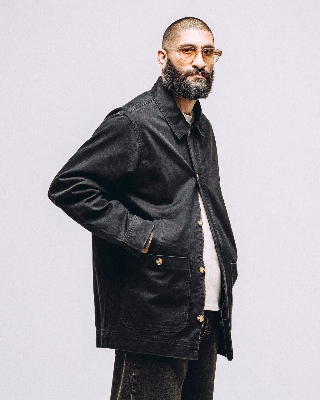 Porter Overcoat - Washed Black