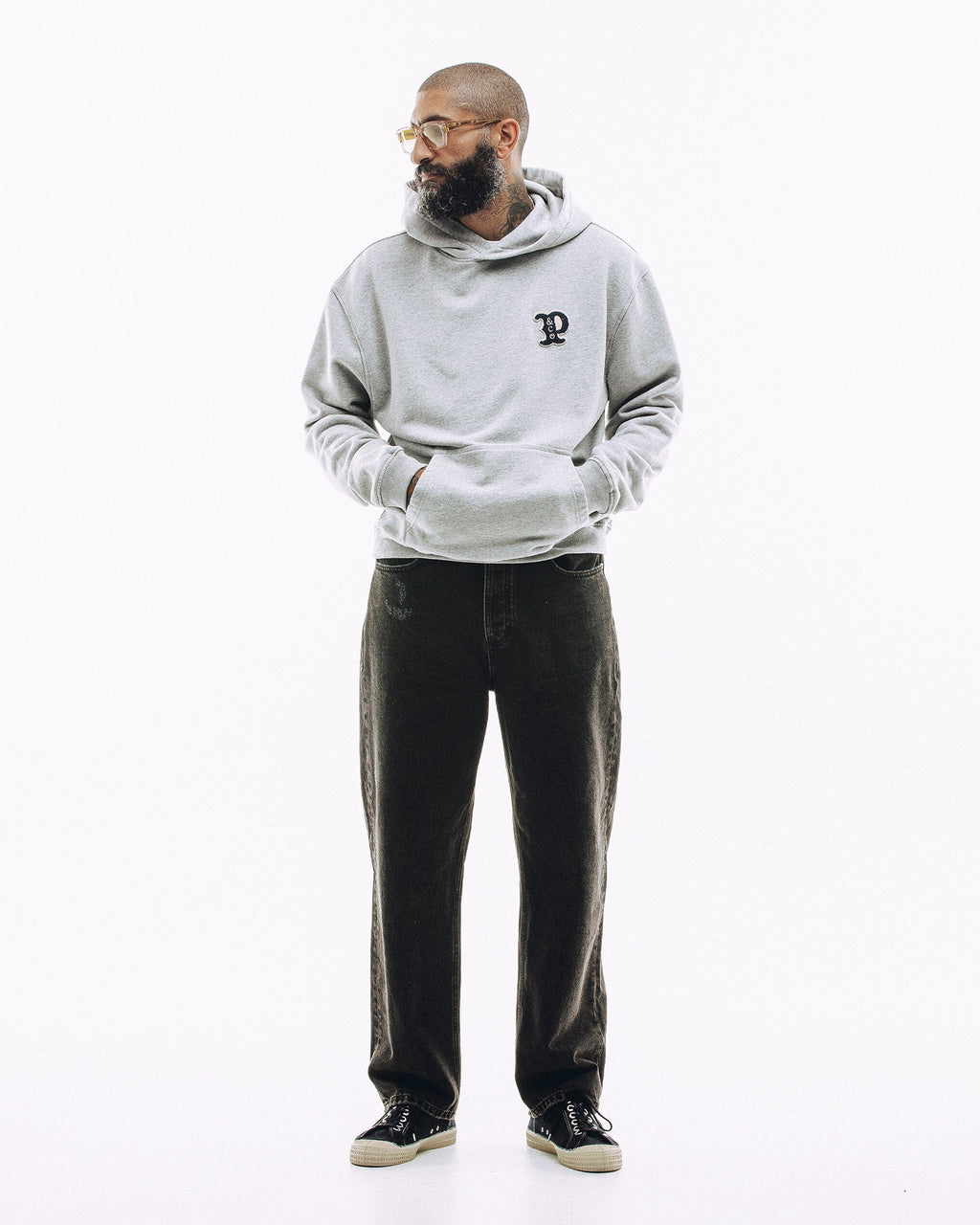Varsity Heavyweight Hoodie - Grey Marl