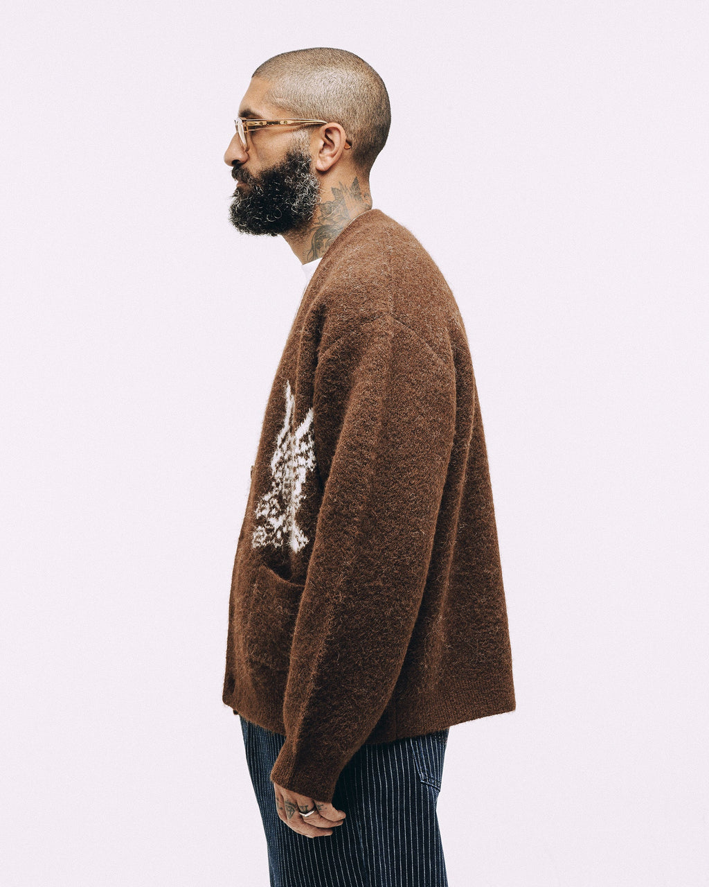 Nelson Brushed Cardigan - Brown