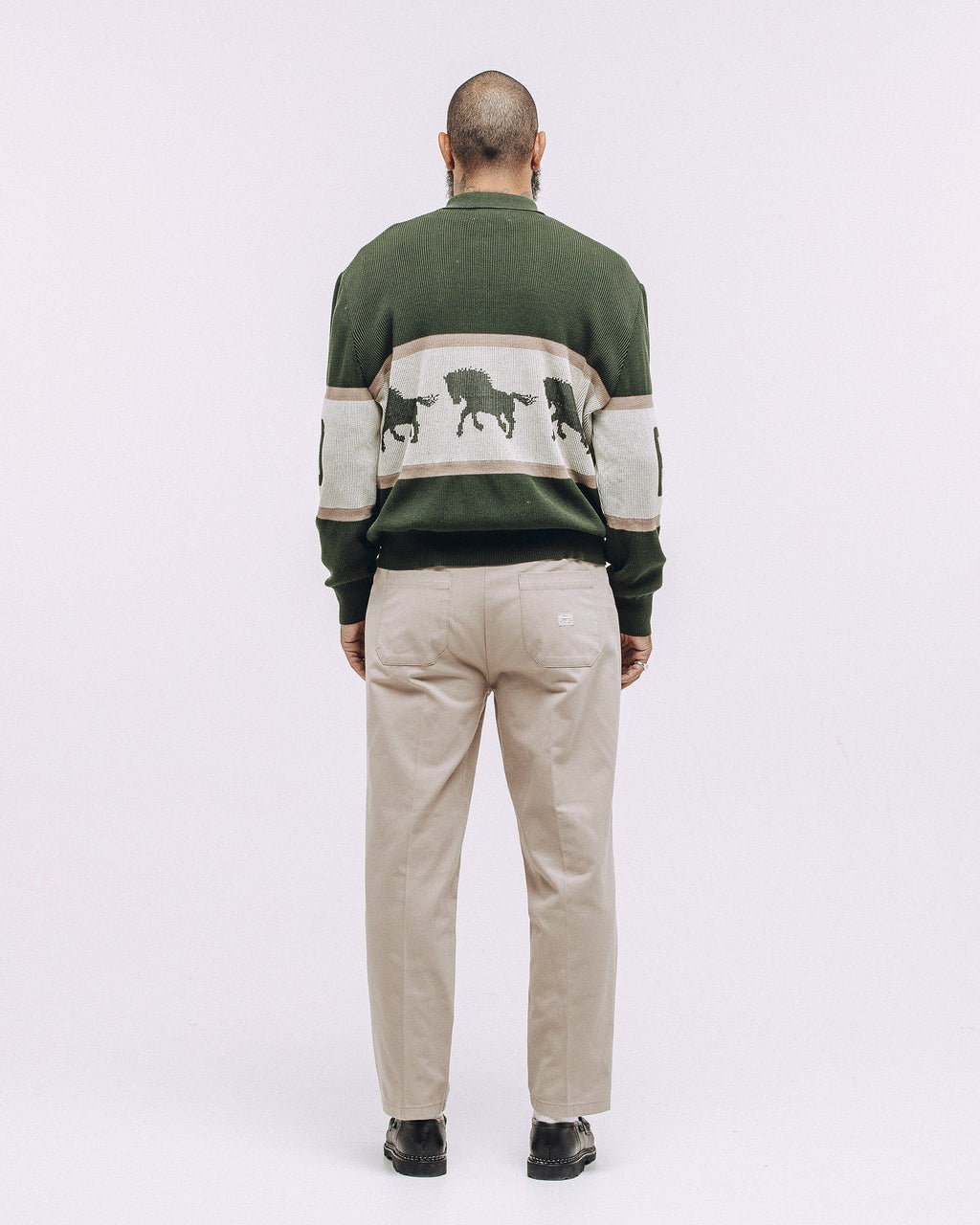 Bronco Knitted Polo Shirt - Olive
