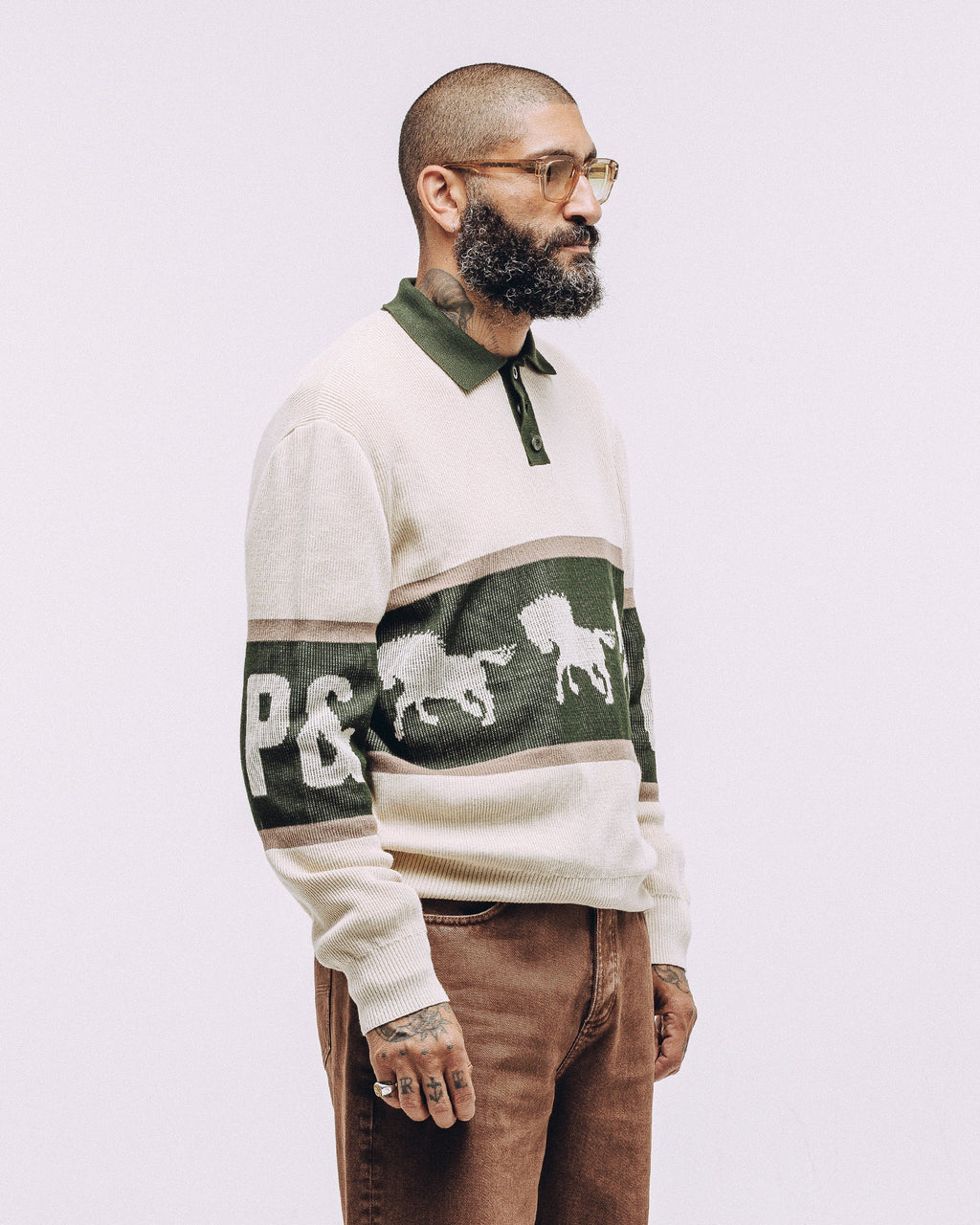Bronco Knitted Polo Shirt - Ecru