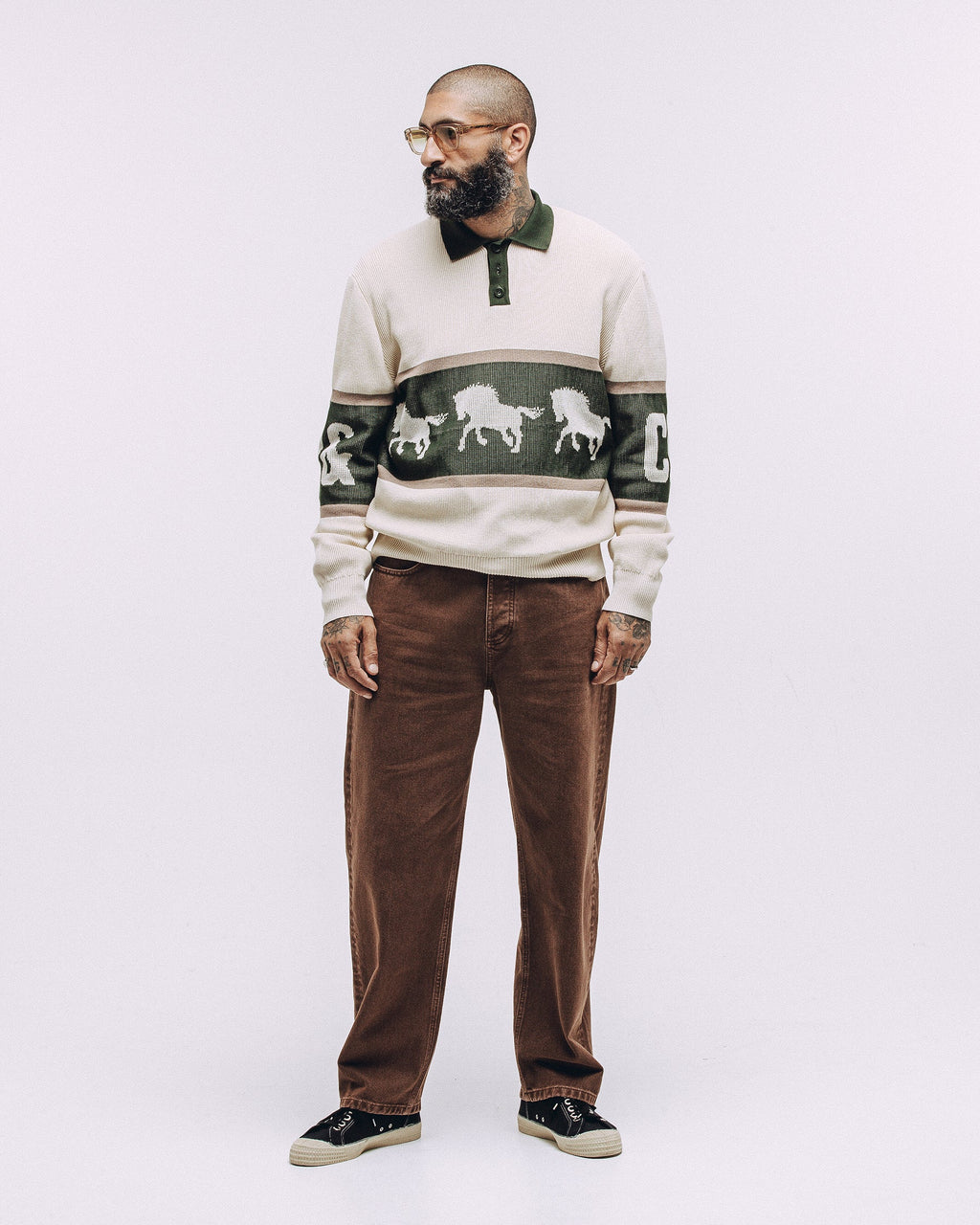 Bronco Knitted Polo Shirt - Ecru