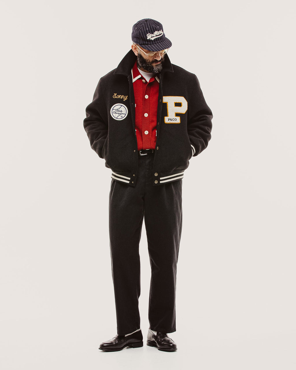 Varsity Knitted Cardigan - Brick Red