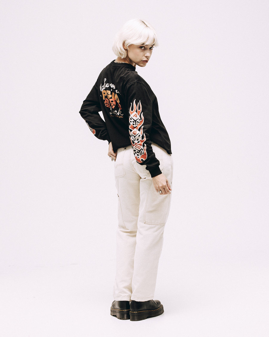 Make Your Own Luck Boxy Longsleeve - Washed Black