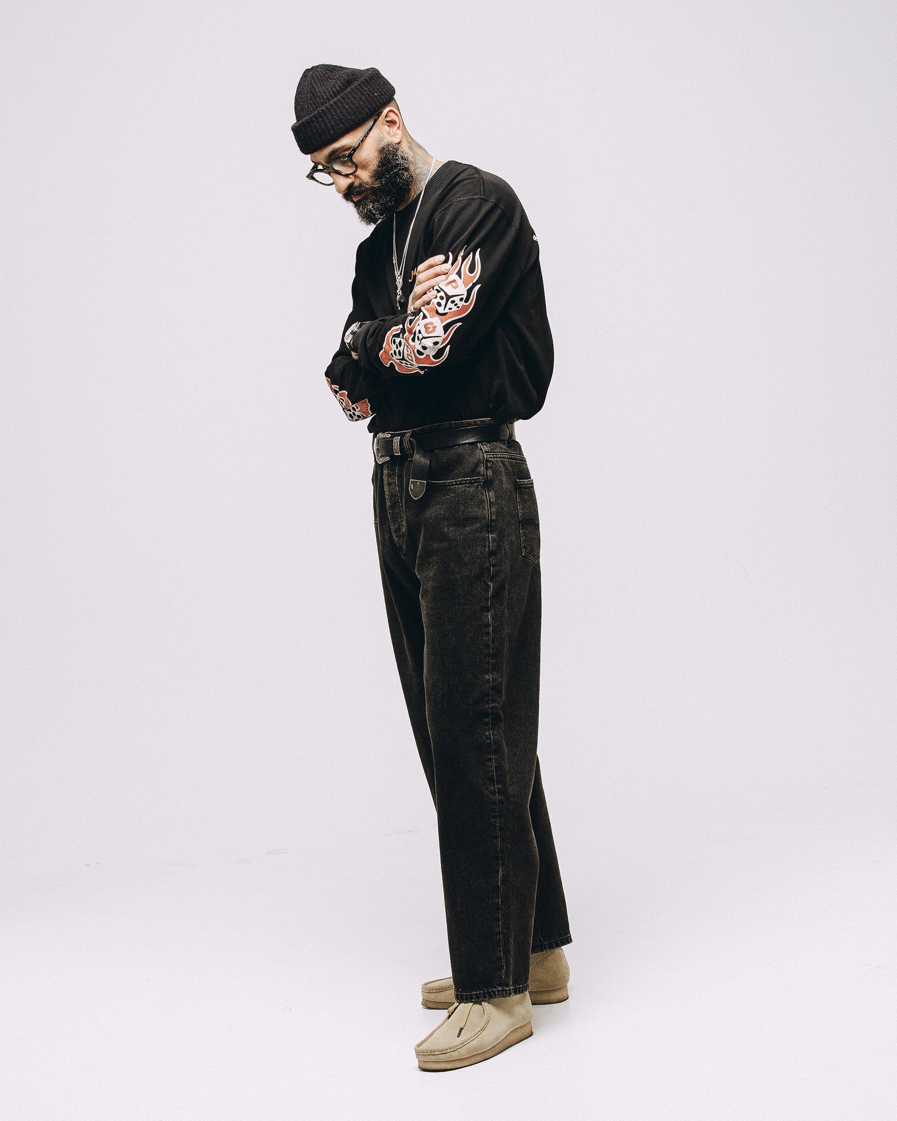 Make Your Own Luck Boxy Longsleeve - Washed Black