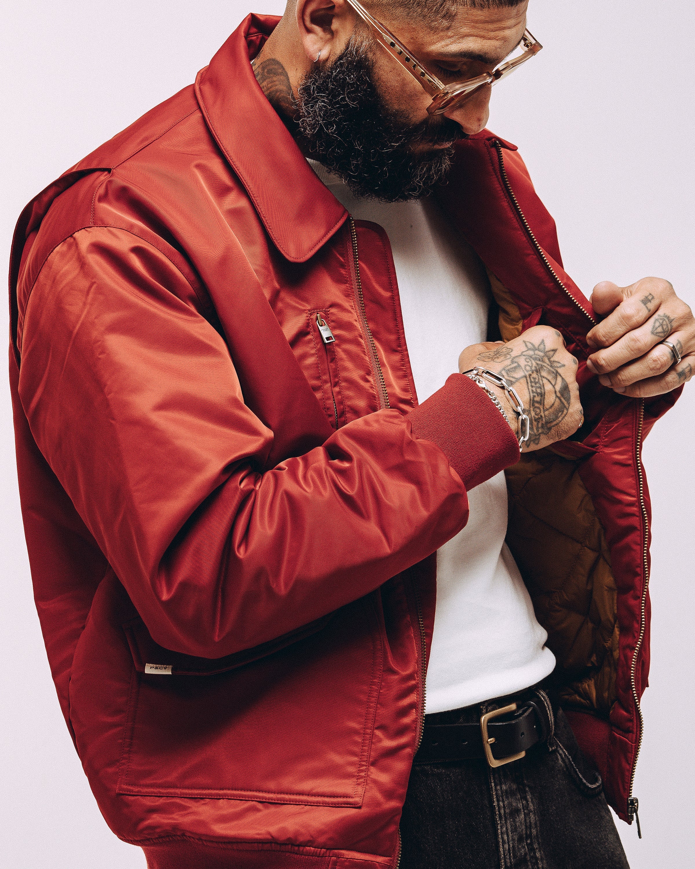 Bronco Bomber Jacket - Red