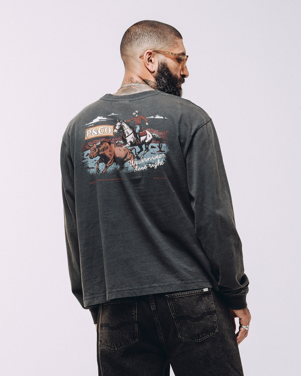 Western Wear Unisex Longsleeve T-Shirt - Acid Wash