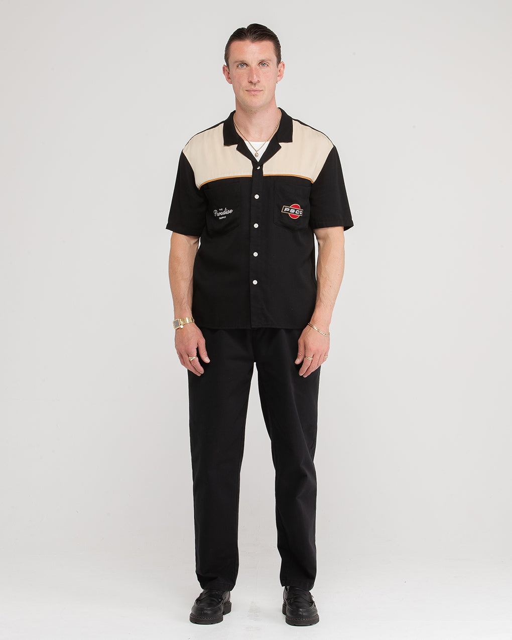 Paradise Trophy Bowling Shirt - Washed Black