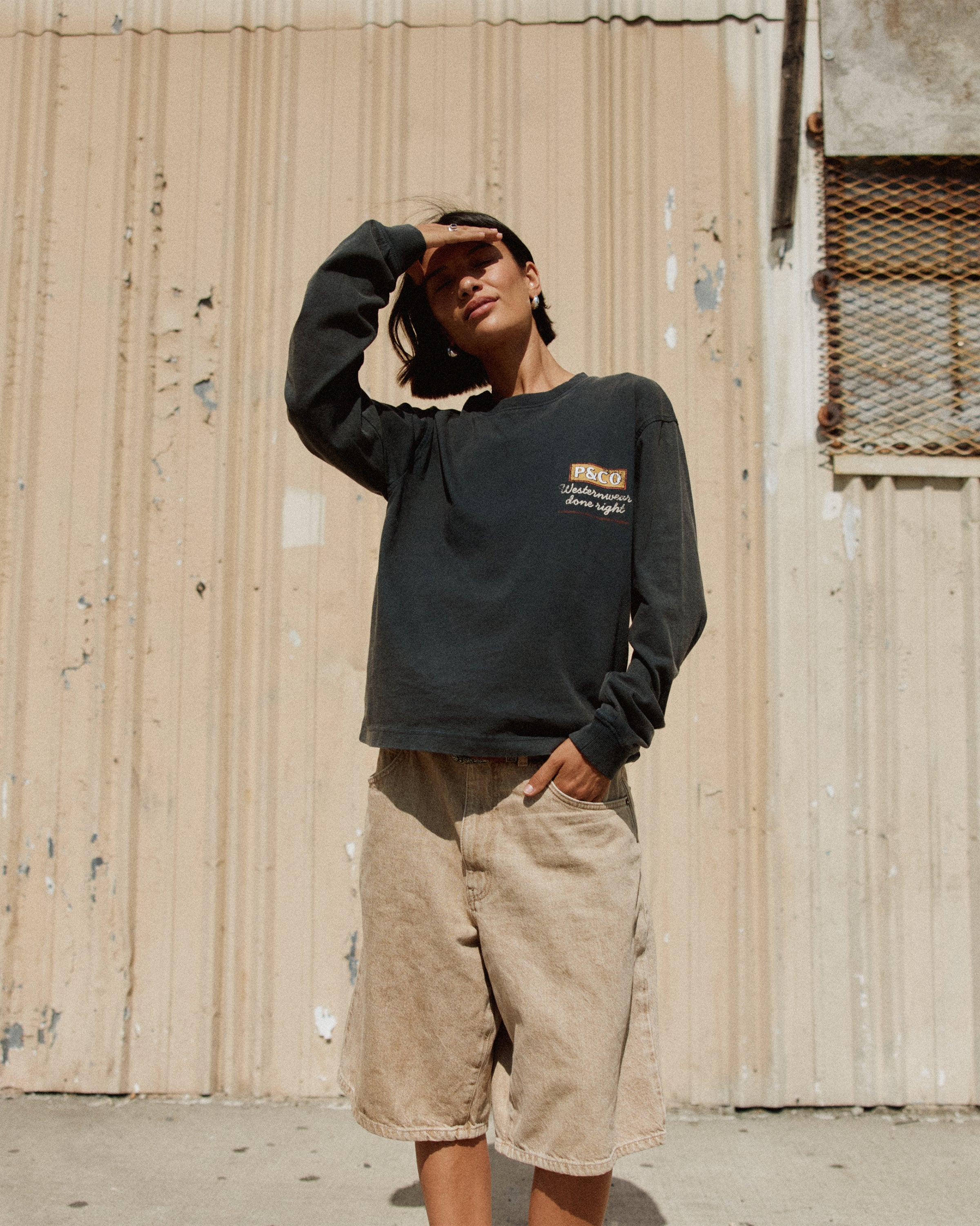 Western Wear Unisex Longsleeve T-Shirt - Acid Wash