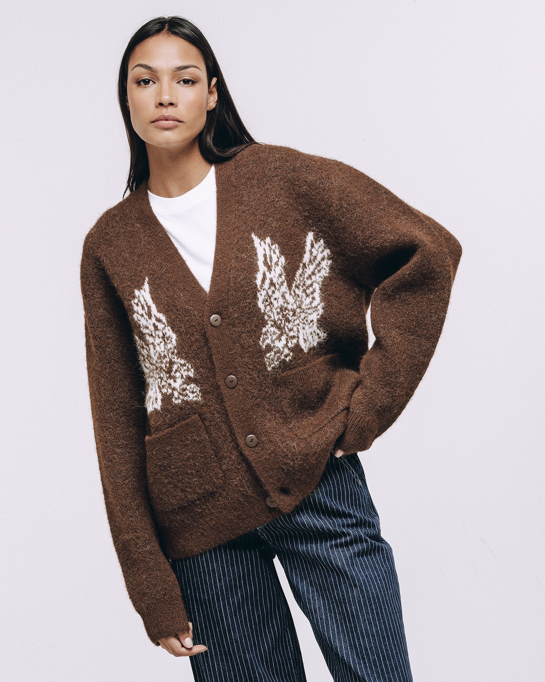 Nelson Brushed Cardigan - Brown