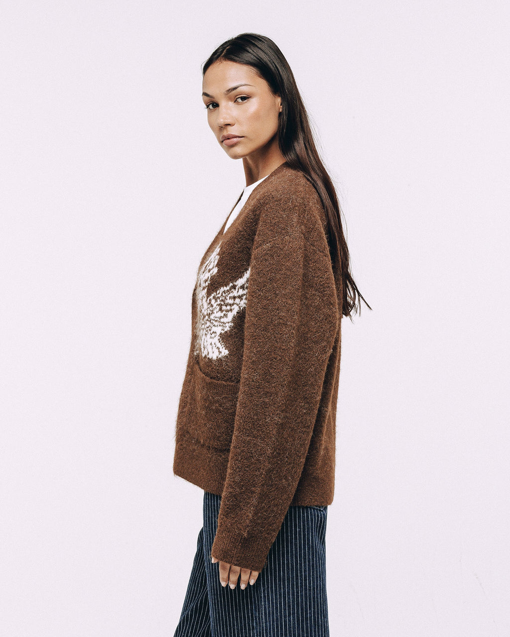 Nelson Brushed Cardigan - Brown