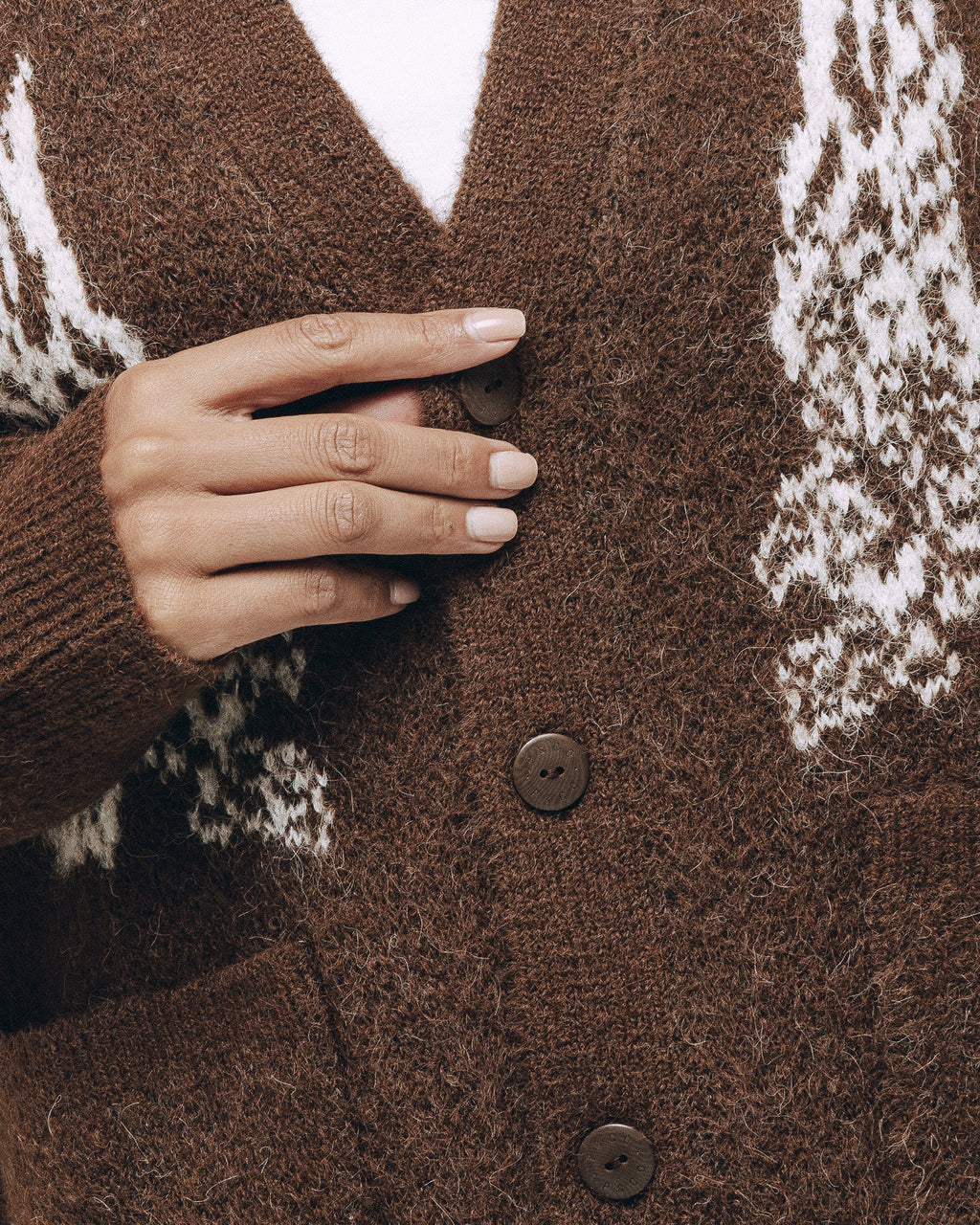 Nelson Brushed Cardigan - Brown