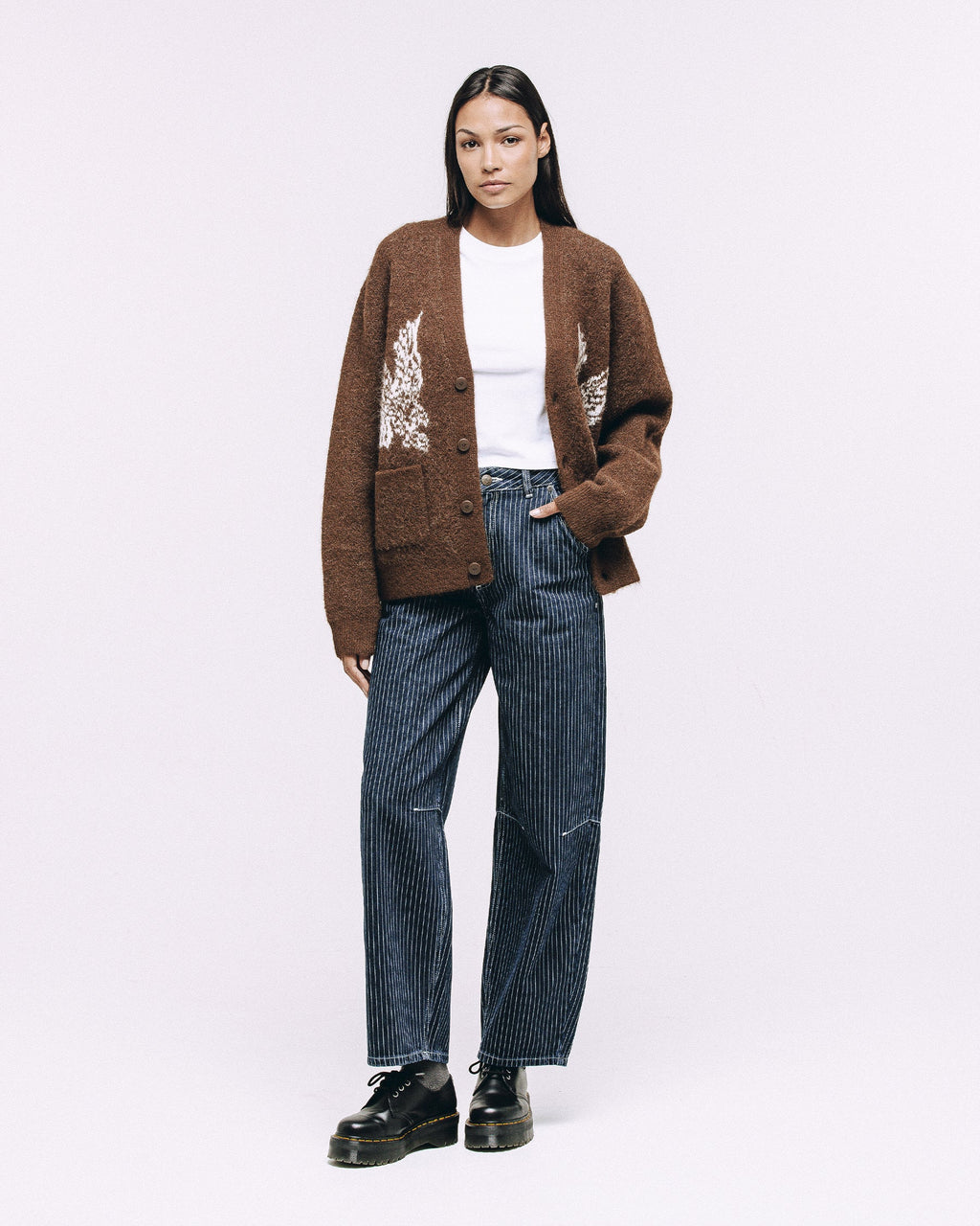 Nelson Brushed Cardigan - Brown