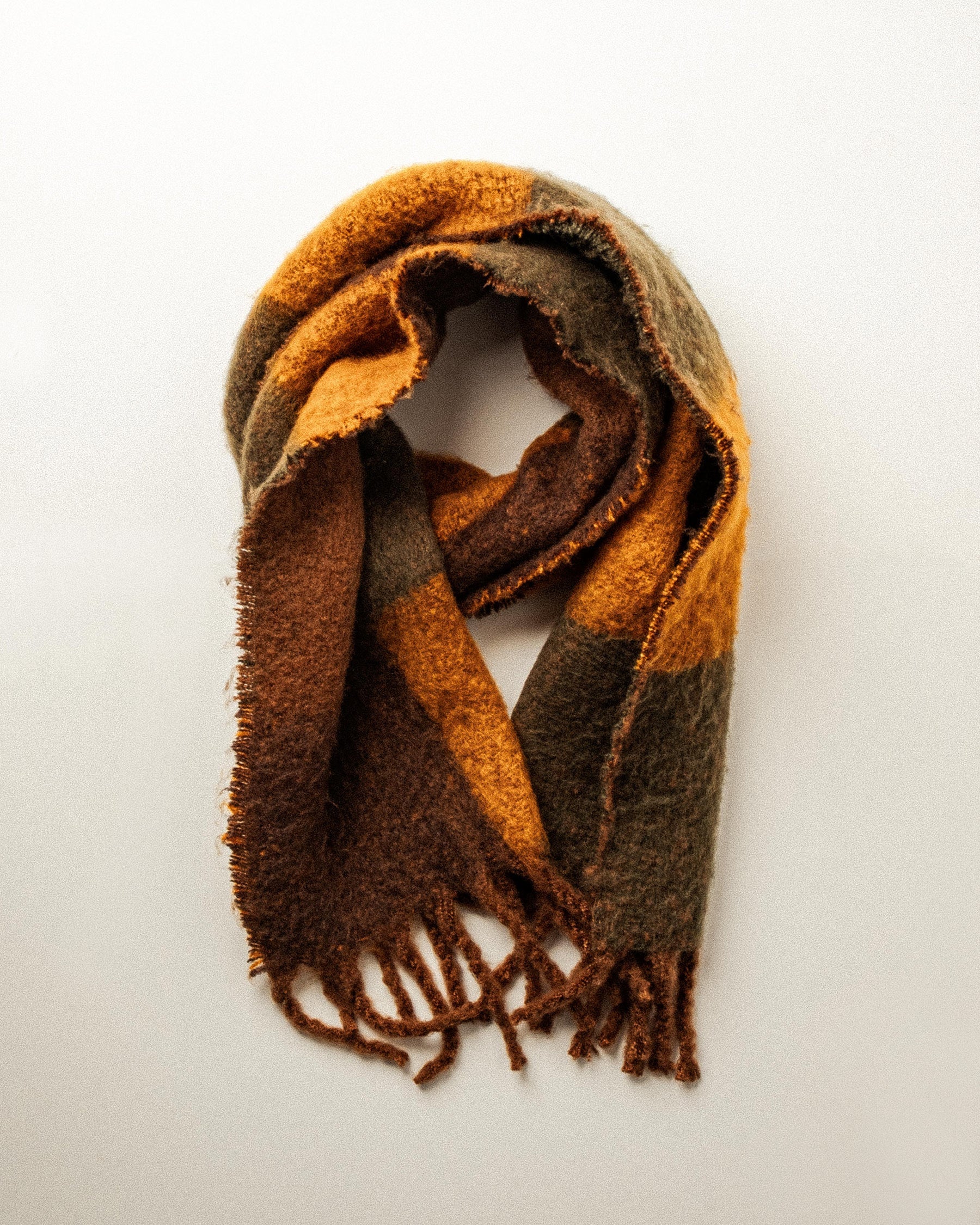 Checked Brushed Scarf - Multi