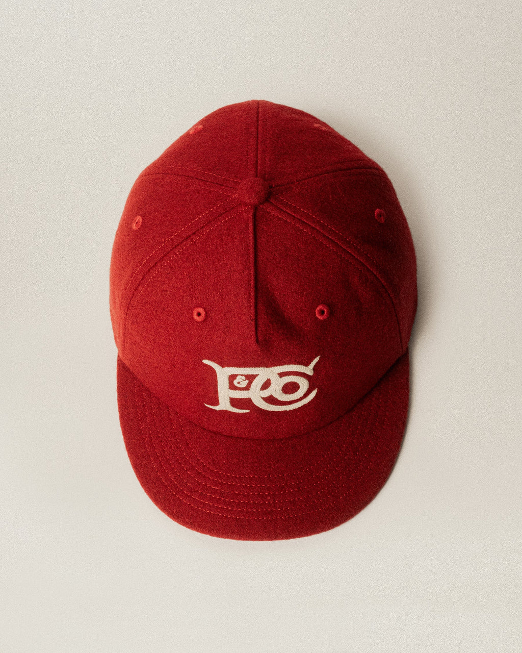 P&Co Classic Wool 5 Panel Cap - Red