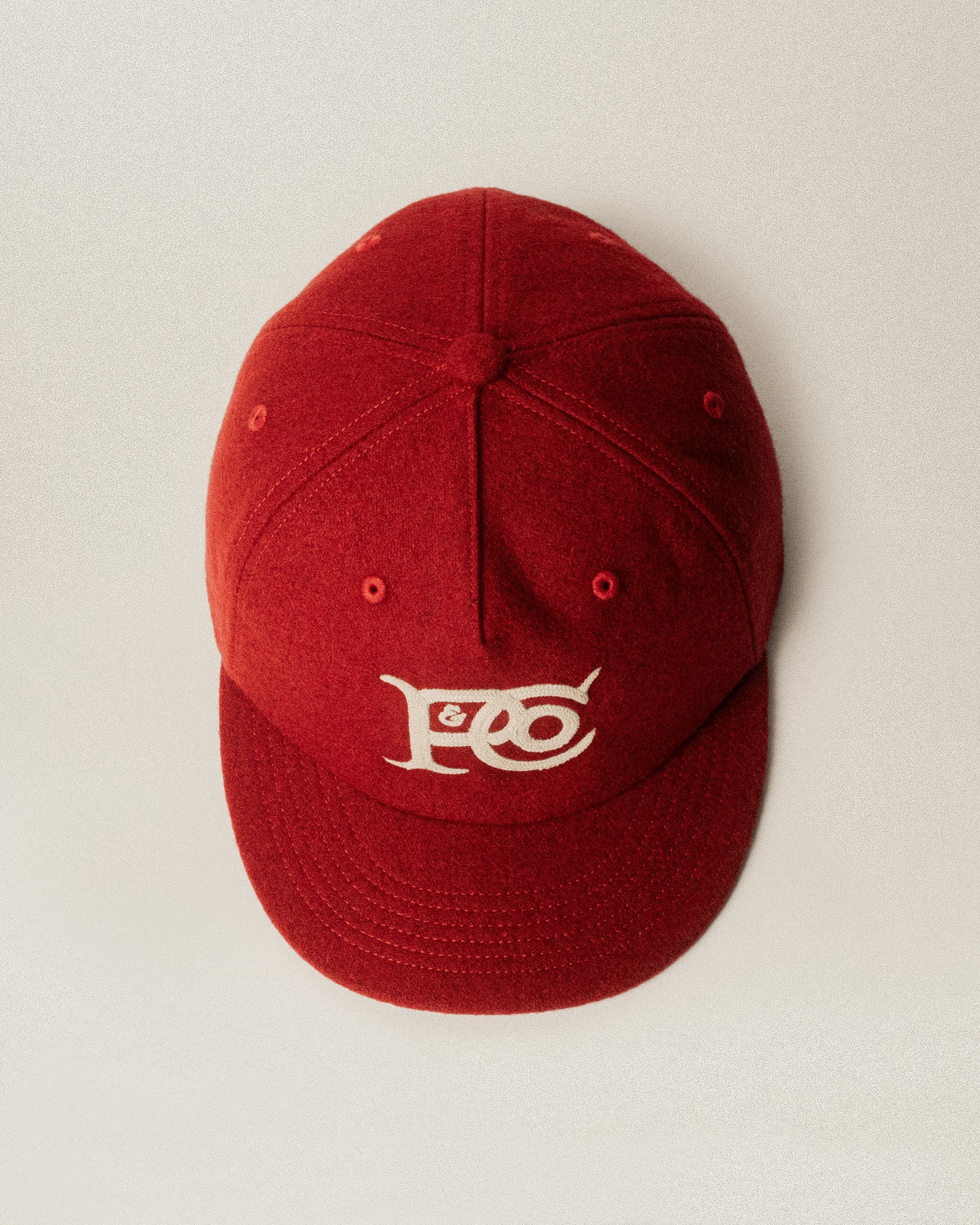 P&Co Classic Wool 5 Panel Cap - Red