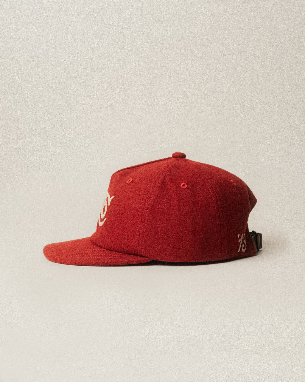 P&Co Classic Wool 5 Panel Cap - Red