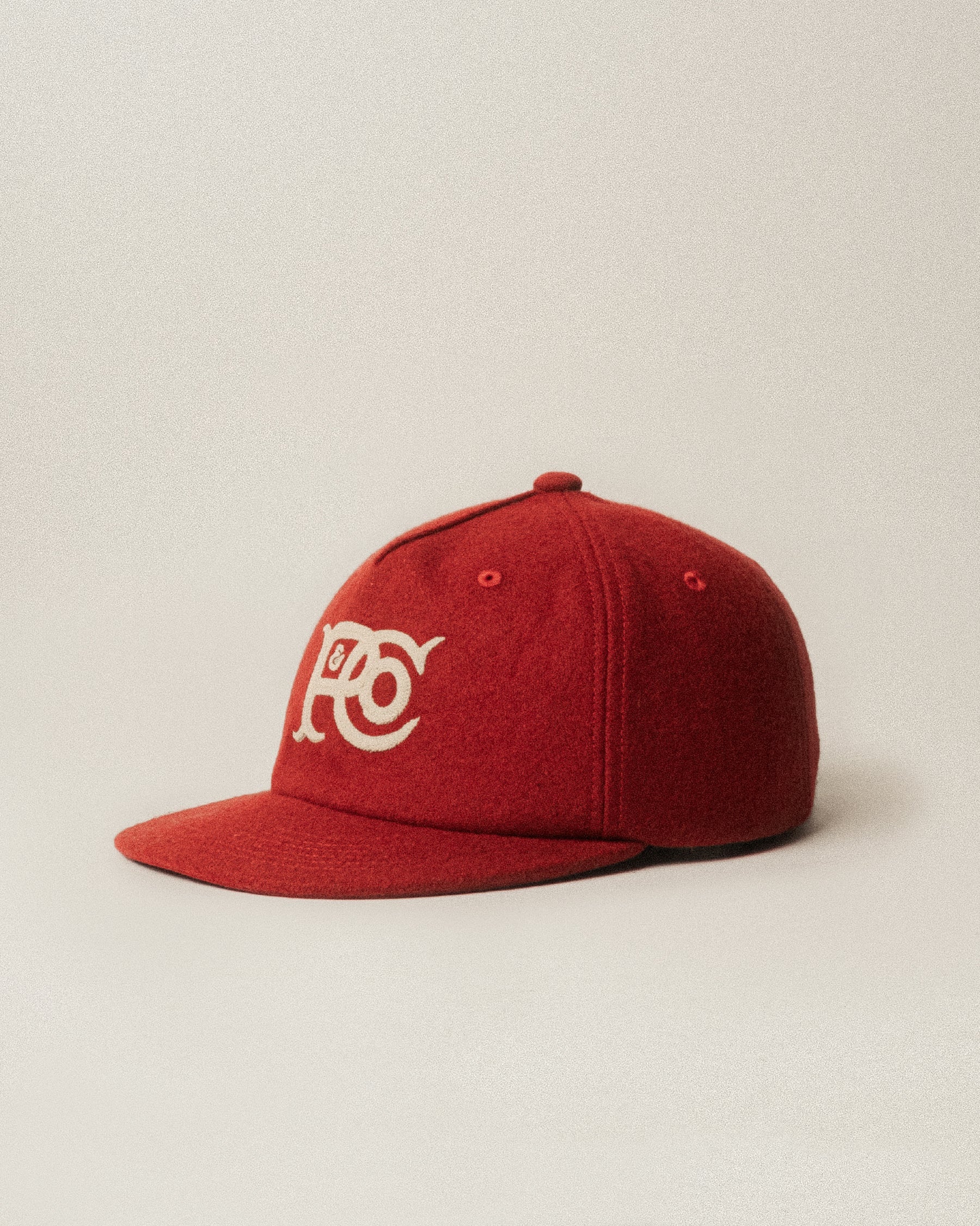 P&Co Classic Wool 5 Panel Cap - Red