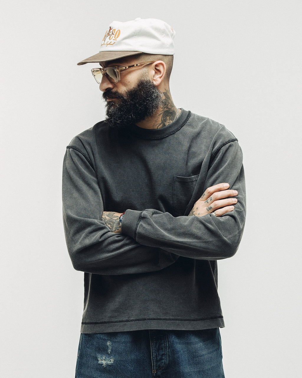 Founders Boxy Longsleeve T-Shirt - Acid Wash
